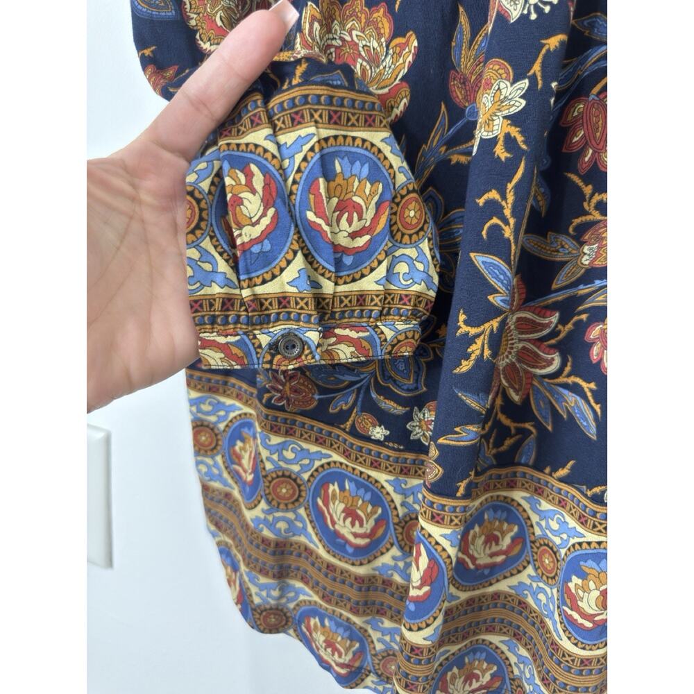 Lucky Brand Women Floral Boho Tunic Top Long Sleeve V-Neck Viscose Blouse M NWT - Picture 6 of 12